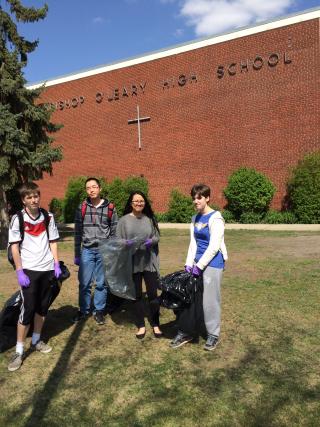 Archbishop O'Leary - Schoolyard Cleanup 2015